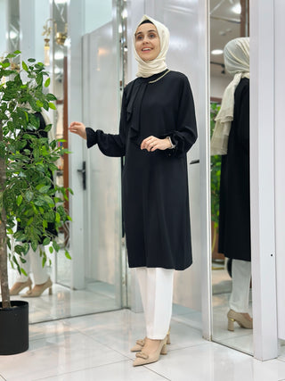ALESYA YAKA ZİNCİR DETAYLI TUNİK 9940