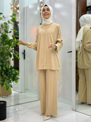 İKOLL BASKI DETAYLI RAHAT KESİM 2'Lİ TAKIM 32960