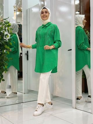 PUANE NAKIŞ İŞLEMELİ TUNİK 10663
