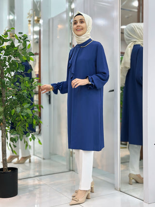 ALESYA YAKA ZİNCİR DETAYLI TUNİK 9940