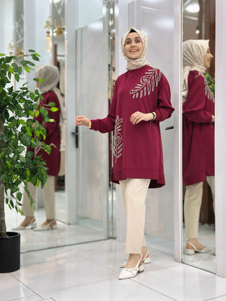 MEHLİKA TAŞ İŞLEMELİ TUNİK 0584