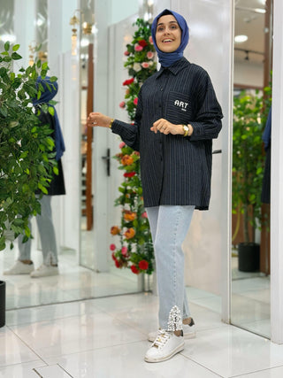 SOUL OF BASİC ÇİZGİLİ MODAL GÖMLEK 32329