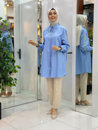 AYŞE AKAY TAŞ İŞLEMELİ GÖMLEK 12013