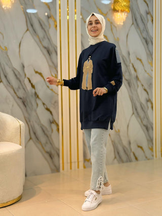 PUANE FİGÜR BASKILI BASIC TUNİK 10655