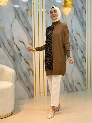 NY MEHLİKA ANGORA İP DETAYLI SOĞUK İP TUNİK 35022