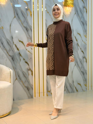 NY MEHLİKA ANGORA İP DETAYLI SOĞUK İP TUNİK 35022