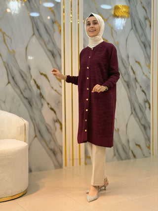 KADO KENDİNDEN DESENLİ TRİKO HIRKA 2725306
