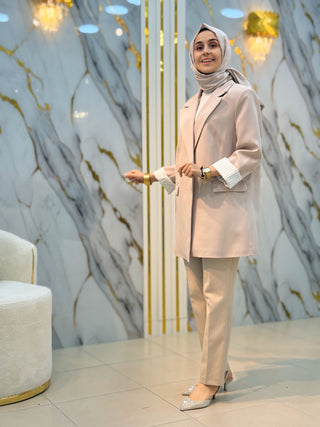 ESSE ASTAR VE KOL AĞZI ÇİZGİLİ BLAZER CEKET 1283