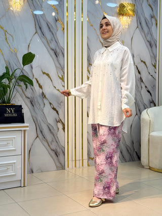LARCH KARIŞIK DESENLİ BOL PAÇA PANTOLON 1133