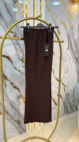 YARİŞ DOUBLE KREP BOL PAÇA CEPSİZ PANTOLON Y105