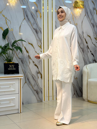 NY MEHLİKA ALTI NAKIŞ İŞLEMELİ GÖMLEK 2631