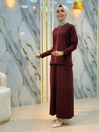 CAPTURE ZIMBALI İNCİ İŞLEMELİ SOĞUK İP ETEKLİ TAKIM 4902