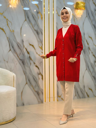 NY MEHLİKA DESENLİ SOĞUK İP HIRKA 3193