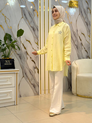NY MEHLİKA YILDIZ VE TAŞ İŞLEMELİ GÖMLEK 2632