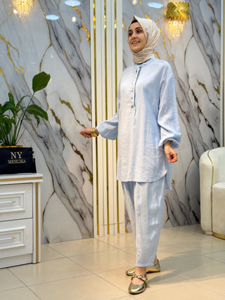 PUANE YAKA TAŞ İŞLEMELİ TAKIM 14422