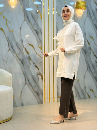 LARCH CİMALI DAR PAÇA TASARIM PANTOLON 1077