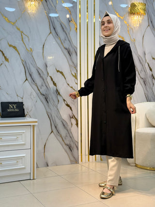 NY MEHLİKA DÜĞMELİ KAPŞONLU GİYÇIK KAP 1565