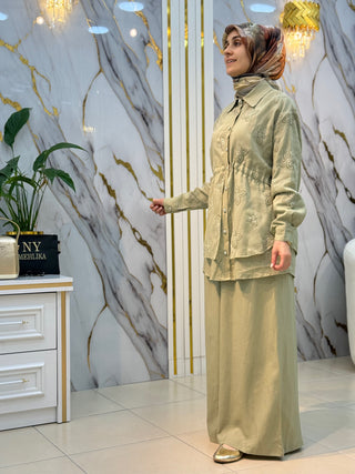STELLA STORE ÇİÇEK DETAYLI FERMUARLI 2'Lİ TAKIM 1578