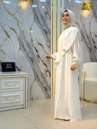 İKOLL OMZU TOKA DETAYLI PELERİN ELBİSE 17695