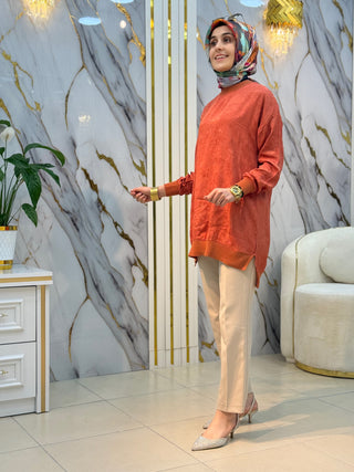 KADO ÇİÇEK JAKAR DESENLİ RİBANALI TUNİK 262926