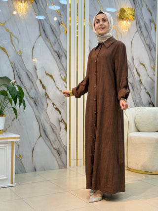 LARCH ÇİLEK DÜĞMELİ ELBİSE 1102