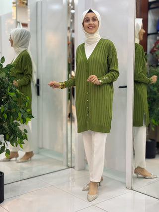 NY MEHLİKA ÇİZGİLİ SOĞUK İP HIRKA 3179
