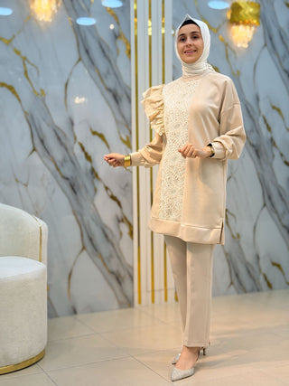 PUANE DANTEL VE FIRFIR DETAYLI TUNİK 10628