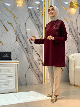MORİPEK FİLE DERİ İŞLEMELİ TUNİK 2304