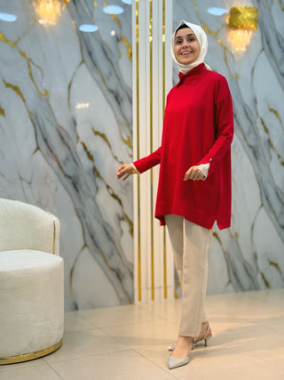 NY MEHLİKA DANTEL VE İNCİ DETAY SOĞUK İP TUNİK 258