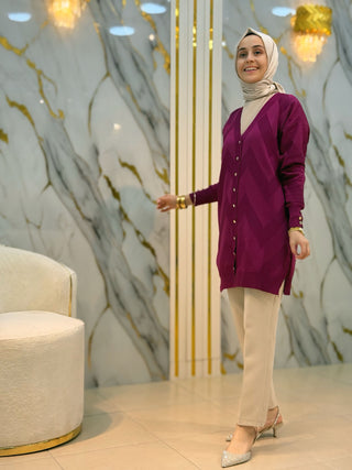 NY MEHLİKA DESENLİ SOĞUK İP HIRKA 3193