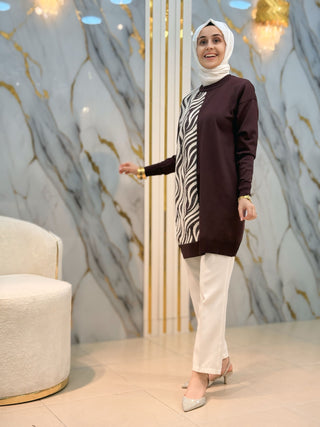 NY MEHLİKA ANGORA DETAYLI SOĞUK İP TUNİK 3284