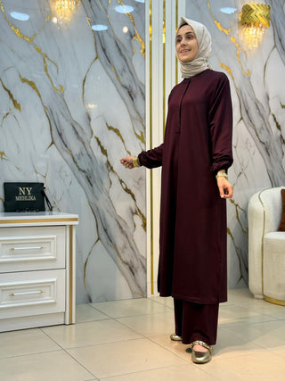 KADO DÜĞME DETAYLI KOLLARI LASTİKLİ UZUN TAKIM 268186