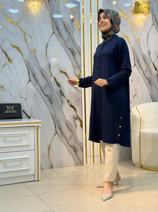 KADO ÖNÜ VE YANLARI DÜĞME DETAYLI TUNİK 268204