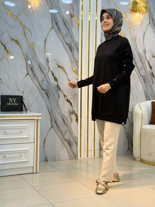 KADO RİBANA VE DÜĞME DETAY TUNİK 268484