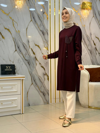 KADO TAŞLI LALE DETAYLI UZUN TUNİK 268554