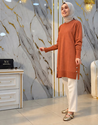 KADO YANLARI DÜĞMELİ MERSERİZE TUNİK 2726004