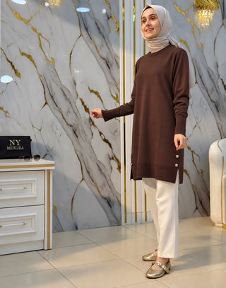 KADO YANLARI DÜĞMELİ MERSERİZE TUNİK 2726004