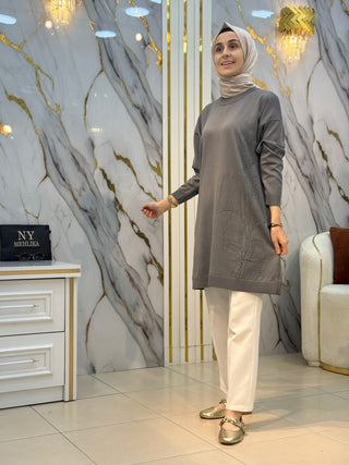 KADO TEK TARAFI ÇİÇEK DETAYLI TUNİK 2726073