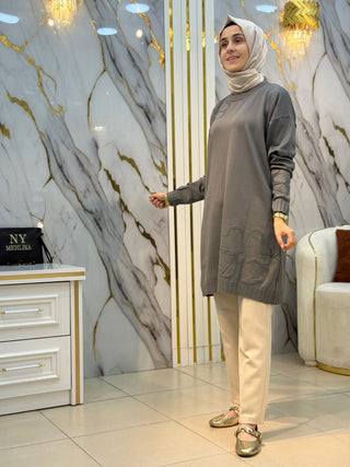 KADO GÜL DETAYLI SOĞUK İP TUNİK 2726074
