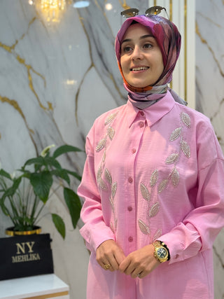 EYLÜL YAPRAK İŞLEMELİ MODAL TAKIM 2170