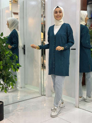 NY MEHLİKA ÇİZGİLİ SOĞUK İP HIRKA 3179