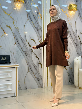 NY MEHLİKA TAŞLI SOĞUK İP TUNİK 3225