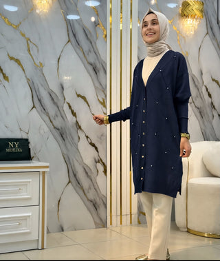 NY MEHLİKA ÖNÜ TAŞLI SOĞUK İPLİK HIRKA 3246