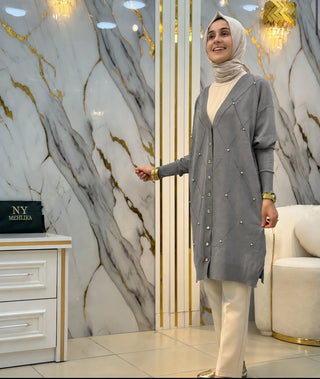 NY MEHLİKA ÖNÜ TAŞLI SOĞUK İPLİK HIRKA 3246