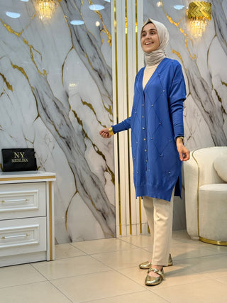 NY MEHLİKA ÖNÜ TAŞLI SOĞUK İPLİK HIRKA 3246