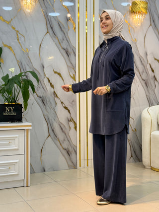 ALESYA YARIM FERMUARLI BAMBU PİKE TAKIM 5392