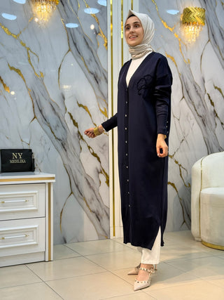 NY MEHLİKA GÜL DESENLİ UZUN HIRKA 3338