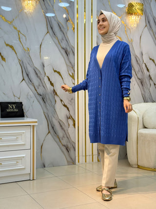 NY MEHLİKA ŞEKER BÜKLÜMÜ DESENLİ HIRKA 3352