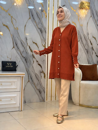 NY MEHLİKA KOLLAR VE ALTI AJUR DETAYLI HIRKA 3365