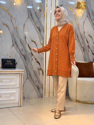 NY MEHLİKA KOLLAR VE ALTI AJUR DETAYLI HIRKA 3365